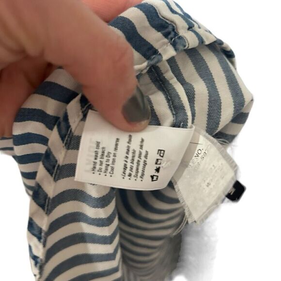 PAIGE Elora Striped Long Sleeve Collared Button Down Shirt Blue White Size XS - Picture 9 of 11